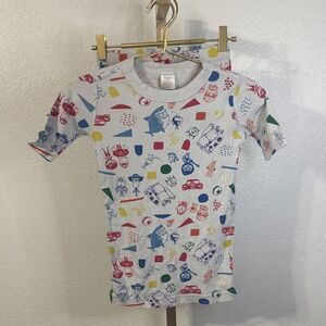 Hanna Andersson-Pixar- Kids White Characters print shortie set- Size 10